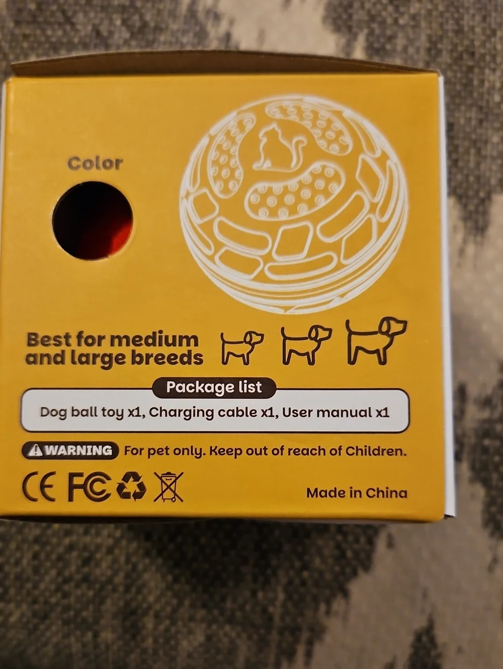 Rechargeable Smart Interactive Dog Ball Toy - Red
